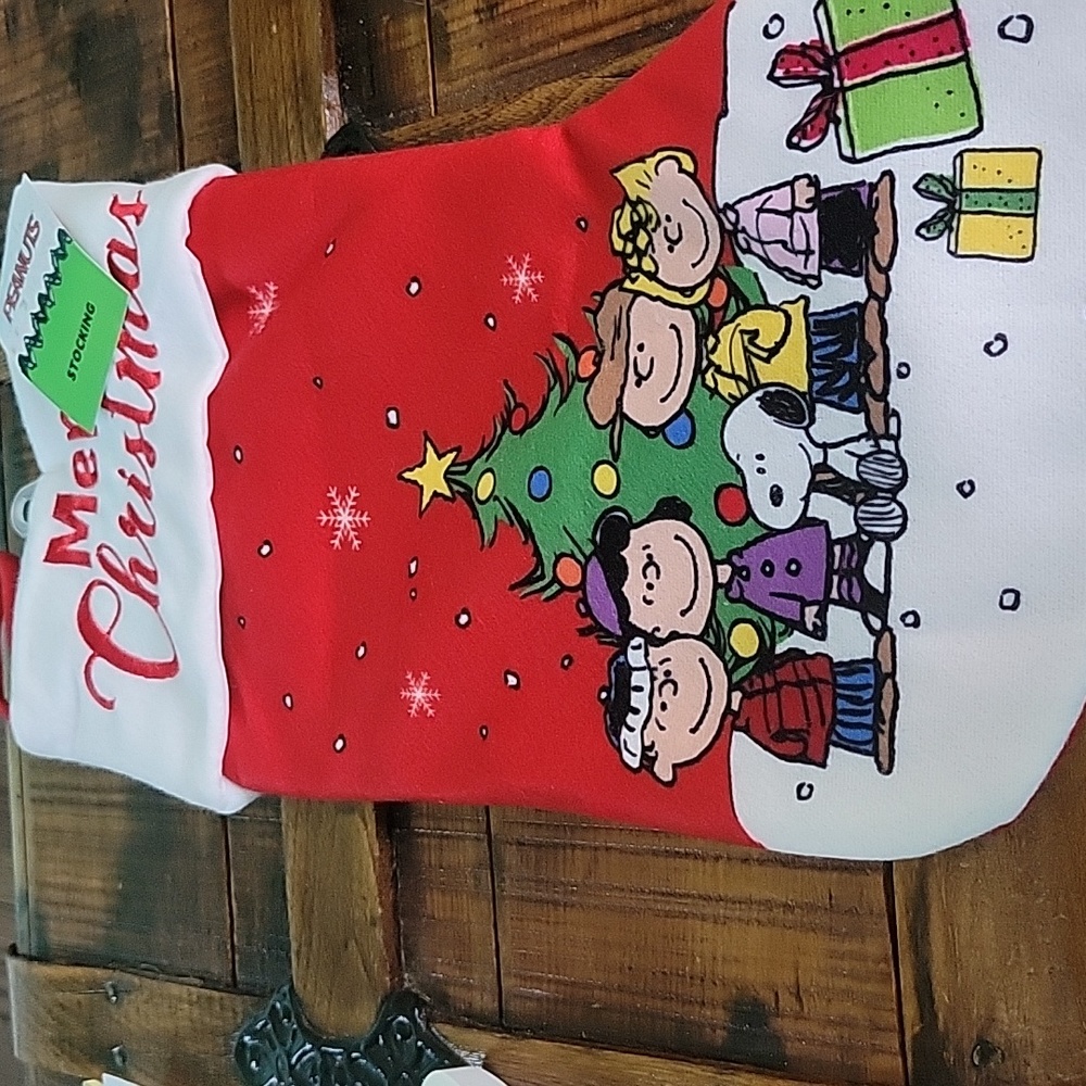Peanuts Snoopy Charlie Brown Christmas stocking NWT new w tags Lucy, Linus Xmas